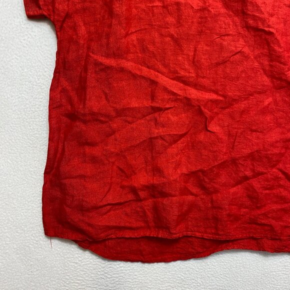 Saiph Linen Top Womens 3X Red Dolman Sleeves Shirt - Picture 4 of 10